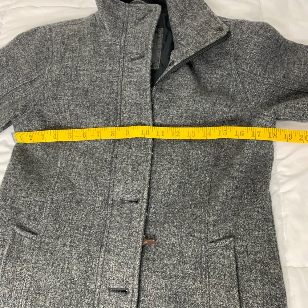 Eddie Bauer Womens Grey Wool-Blend Long Winter Coat – Zip & Button Front - Picture 13 of 16